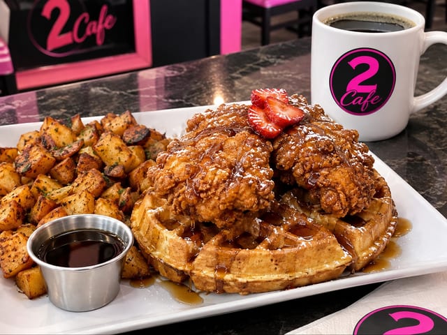 Fried Chicken And Waffles Combo.