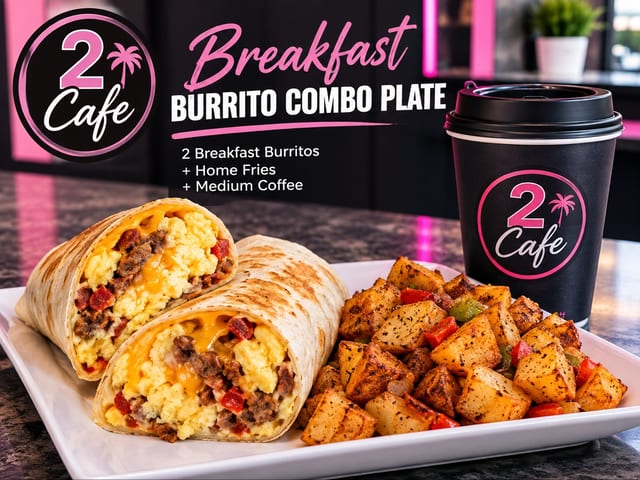 Breakfast Burrito Combo Plate.